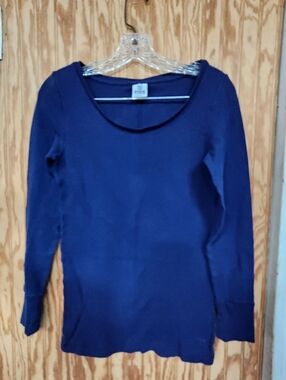 Victoria's Secret Navy Blue Long Sleeve Scoop Neck Top